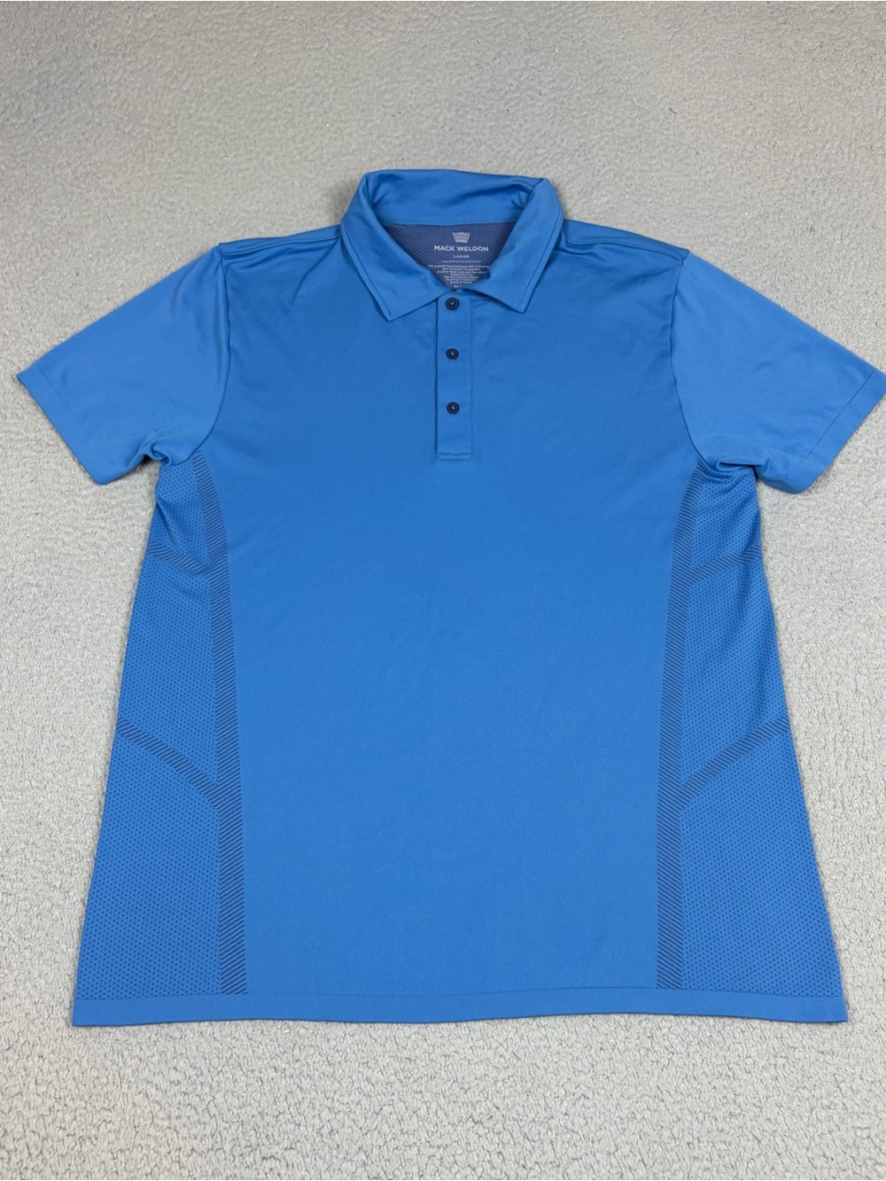 Mack Weldon Performance Polo Shirt Men’s Large Blue Stretch Golf Casual